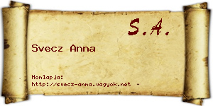 Svecz Anna névjegykártya